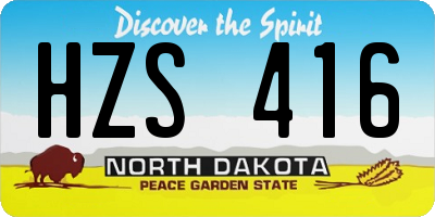ND license plate HZS416