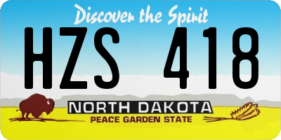 ND license plate HZS418