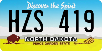 ND license plate HZS419