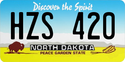 ND license plate HZS420