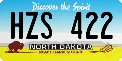 ND license plate HZS422