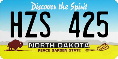 ND license plate HZS425