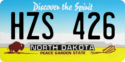 ND license plate HZS426