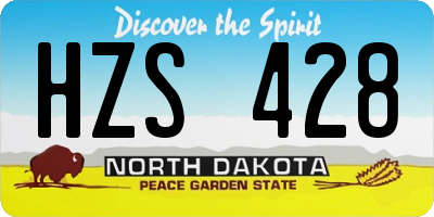 ND license plate HZS428