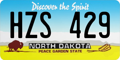 ND license plate HZS429