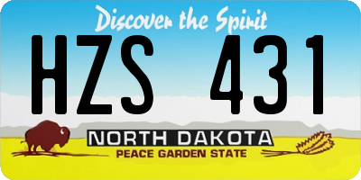 ND license plate HZS431