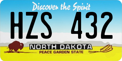 ND license plate HZS432