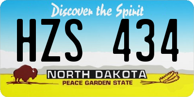ND license plate HZS434