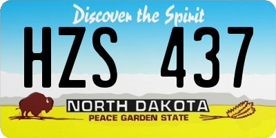 ND license plate HZS437