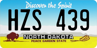 ND license plate HZS439