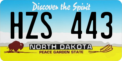 ND license plate HZS443