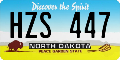 ND license plate HZS447