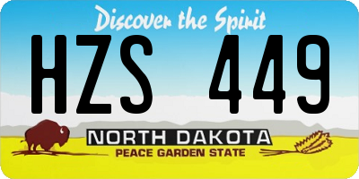 ND license plate HZS449