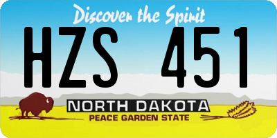 ND license plate HZS451