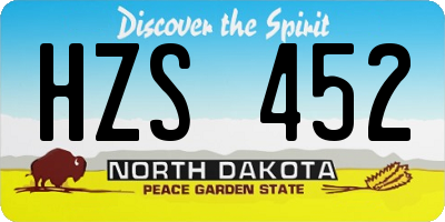ND license plate HZS452