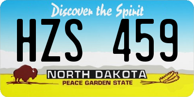 ND license plate HZS459