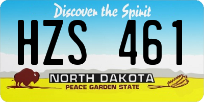 ND license plate HZS461