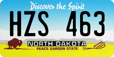 ND license plate HZS463