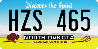 ND license plate HZS465