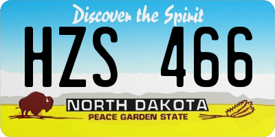 ND license plate HZS466