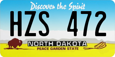 ND license plate HZS472