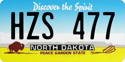 ND license plate HZS477