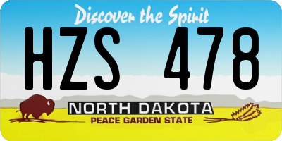 ND license plate HZS478