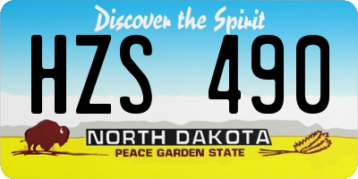 ND license plate HZS490
