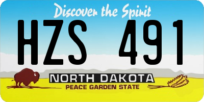 ND license plate HZS491