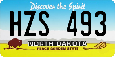 ND license plate HZS493