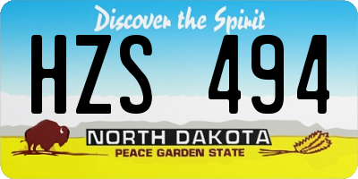 ND license plate HZS494