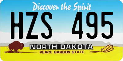 ND license plate HZS495