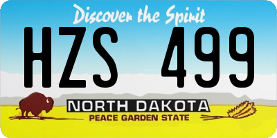 ND license plate HZS499
