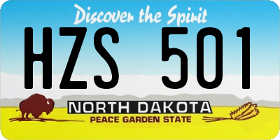 ND license plate HZS501