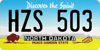 ND license plate HZS503