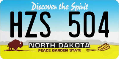 ND license plate HZS504