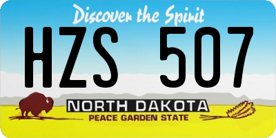 ND license plate HZS507