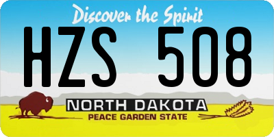 ND license plate HZS508