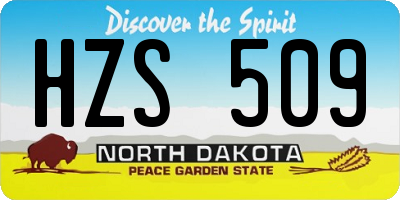 ND license plate HZS509