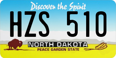 ND license plate HZS510
