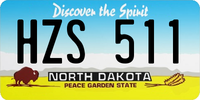 ND license plate HZS511