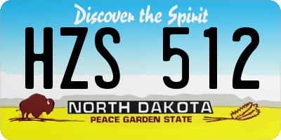 ND license plate HZS512