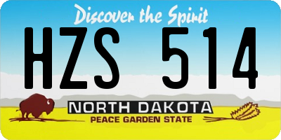 ND license plate HZS514