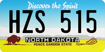 ND license plate HZS515