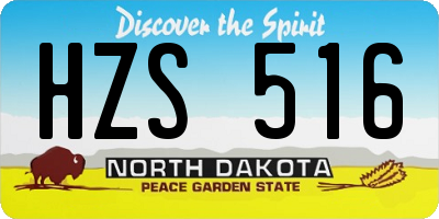 ND license plate HZS516