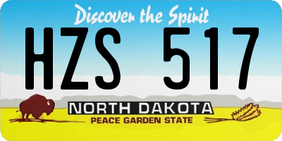 ND license plate HZS517
