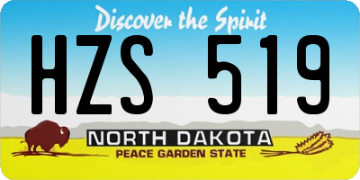 ND license plate HZS519