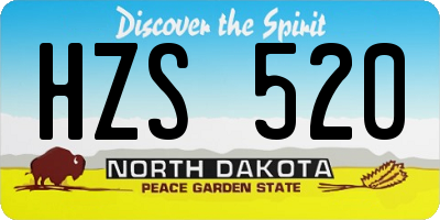 ND license plate HZS520