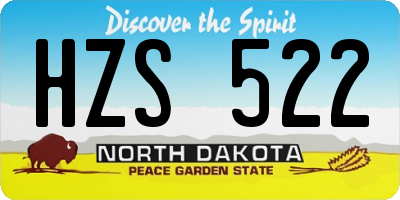 ND license plate HZS522