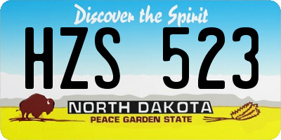 ND license plate HZS523